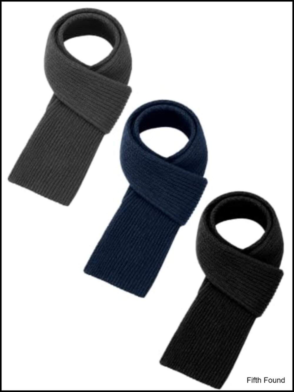 Kids Winter Knitted Scarves Set of 3 Polyester Neck Warm Children